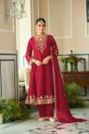 D 9827 By Zaveri Chinon Embroidery Readymade Suits
